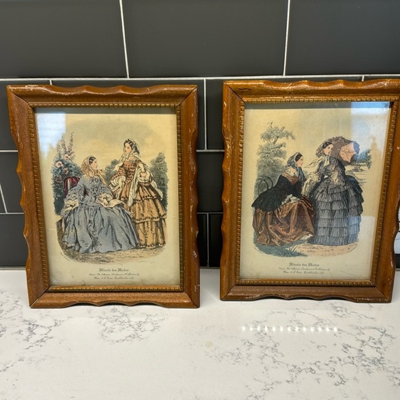 Vintage Framed "Miroir des Modes" Lithograph - Picture 1 of 10